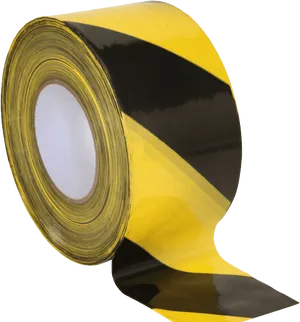 Yellow Black Striped Caution Tape Roll PNG image