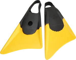 Yellow Black Swim Fins Isolated PNG