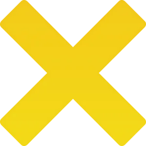 Yellow Black X Symbol PNG image