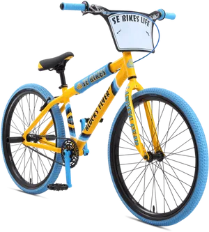 Yellow Blue B M X Bike PNG