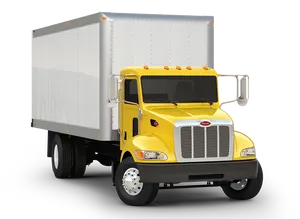 Yellow Box Truck Isolated PNG image