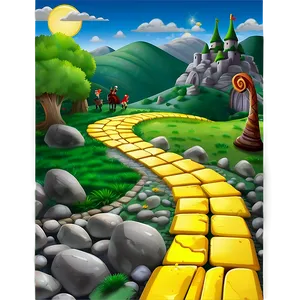Yellow Brick Road Adventure Scene PNG 57 PNG