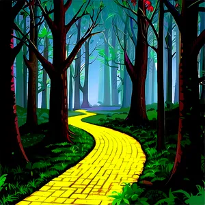 Yellow Brick Road Through Dark Forest PNG 65 PNG