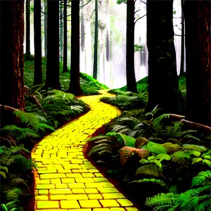 Yellow Brick Road Through Magical Forest Png 06262024 PNG image