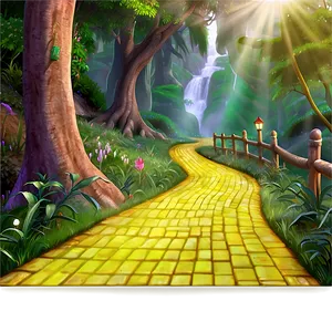 Yellow Brick Road Through Magical Forest Png Hhr15 PNG image