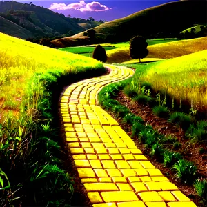 Yellow Brick Road Through Rolling Hills PNG Hvd89 PNG