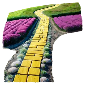 Yellow Brick Road Through Rolling Hills PNG Xwe21 PNG