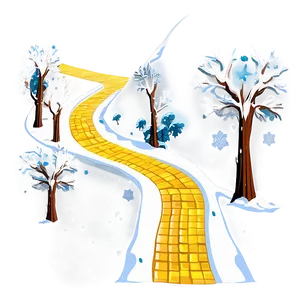 Yellow Brick Road Through Winter Snow PNG 16 PNG