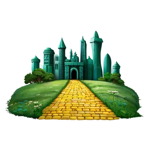 Yellow Brick Road With Emerald City Background Png Gqa PNG image