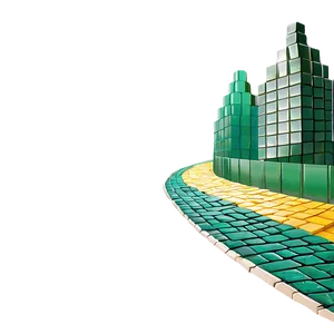 Yellow Brick Road With Emerald City Background Png Pen PNG image