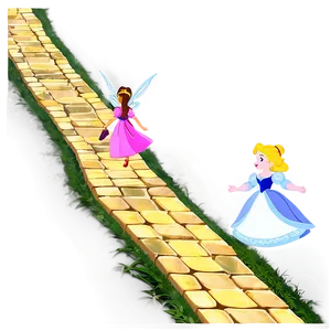 Yellow Brick Road With Fairy Tale Characters PNG Ges PNG