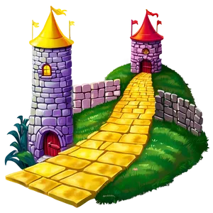 Yellow Brick Road With Wizard's Castle PNG 52
