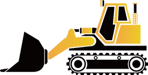 Yellow Bulldozer Vector Illustration PNG image