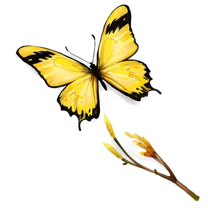 Yellow Butterfly In Nature PNG 96 PNG