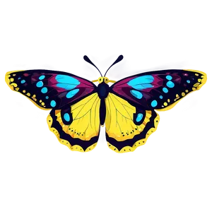 Yellow Butterfly Outline Png Ohd PNG image