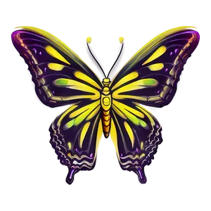 Yellow Butterfly Sketch PNG 06292024