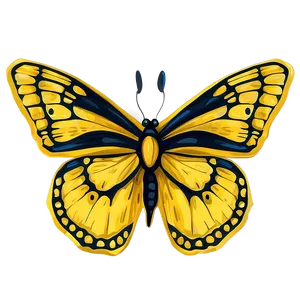 Yellow Butterfly Sketch PNG Mjd