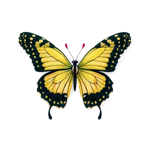 Yellow Butterfly With Green Background PNG 06292024 PNG