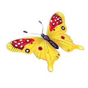 Yellow Butterfly With Red Spots PNG 76 PNG