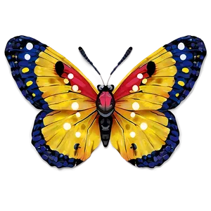Yellow Butterfly With Red Spots PNG Ogk15 PNG