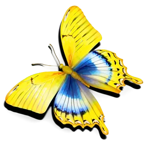 Yellow Butterfly With Shadow Png Wkg57 PNG image