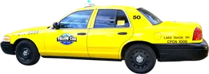 Yellow Cab Lake Tahoe Side View PNG image