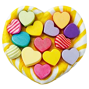 Yellow Candy Hearts PNG 62