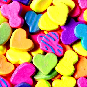 Yellow Candy Hearts PNG Xal27