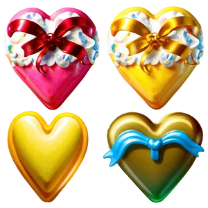 Yellow Candy Hearts PNG Xvo70