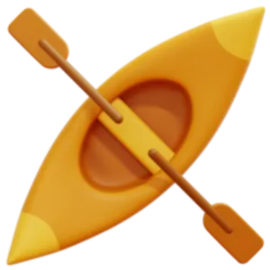 Yellow Canoewith Paddles Emoji PNG image