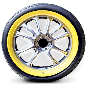 Yellow Car Wheel Png 06122024 PNG image