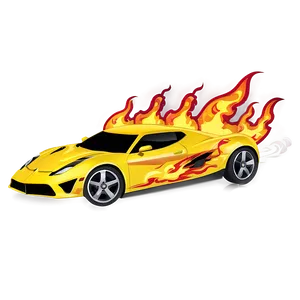 Yellow Car With Flames PNG Huo40 PNG
