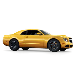 Yellow Car With Flames PNG Iol