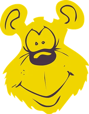 Yellow Cartoon Bear Face PNG
