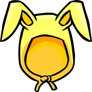 Yellow Cartoon Bunny Ears PNG image
