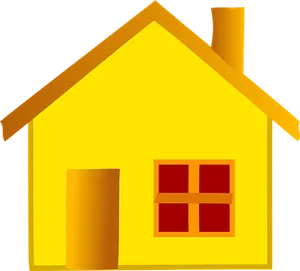 Yellow Cartoon House Graphic