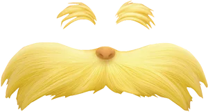 Yellow Cartoon Moustache PNG image