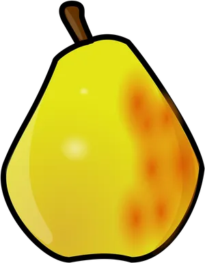 Yellow Cartoon Pear Illustration PNG