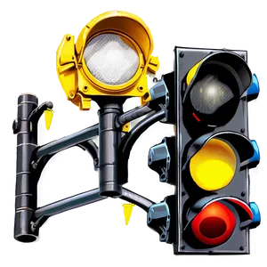 Yellow Caution Traffic Light Png 8 PNG image