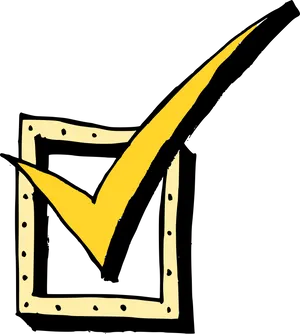 Yellow Checkmark Black Background PNG image