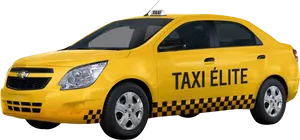 Yellow Chevrolet Taxi Elite Side View PNG image