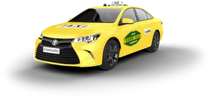 Yellow City Taxi Toyota Car PNG image