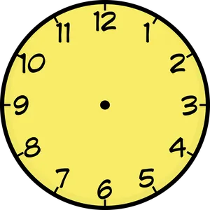 Yellow Clock Face No Hands PNG image