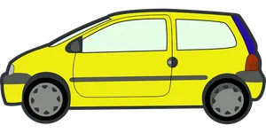 Yellow Compact Car Illustration