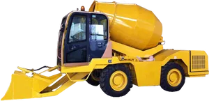 Yellow Concrete Mixer Truck PNG
