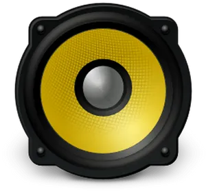 Yellow Cone Loudspeaker Icon PNG image
