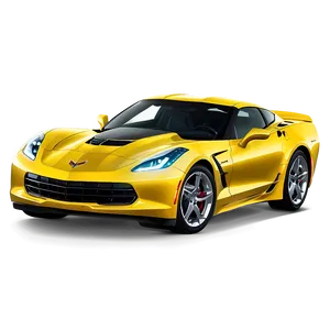 Yellow Corvette Png 06252024 PNG image