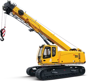 Yellow Crawler Crane Isolated PNG