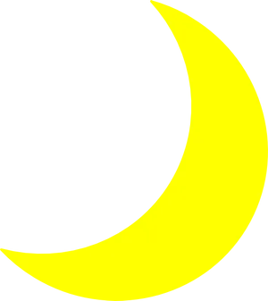 Yellow Crescent Moon Graphic PNG image