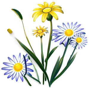 Yellow Daisy Abstract Art PNG 06292024 PNG